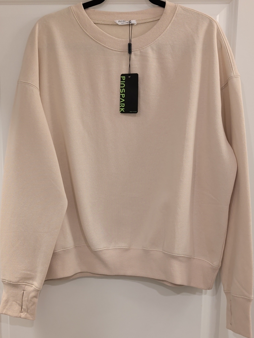 Pinspark  NWT Size XL Oversized Crewneck Sweatshirt - Beige Cream